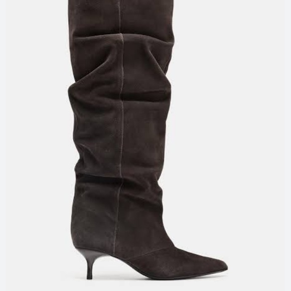 Zara Shoes - Zara Brown Suede Kitten Heel Boots